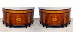 Sheraton Side Cabinets Marquetry Inlay Commodes Satinwood