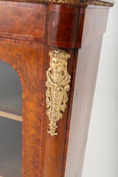 Victorian Credenza Burr Walnut Sideboard Cabinet 1870
