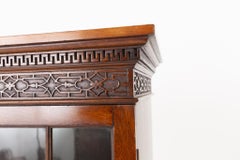Chippendale Glazed Bookcase Mahogany Cabinet 1910