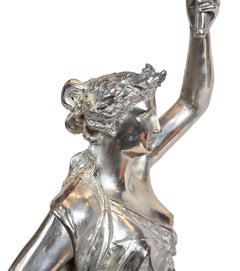 Pair Silver Bronze Candelabras by Gregoire Figurines