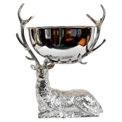 Silver Plate Stag Champagne Cooler Wine Bucket Centrepiece