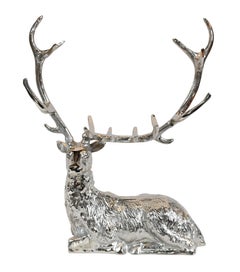 Silver Plate Stag Champagne Cooler Wine Bucket Centrepiece