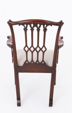 Set 12 Victorian Dining Chairs Gothic Revival Mahogany
