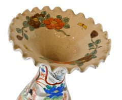 Pair Japanese Imari Porcelain Vases Pottery Urns
