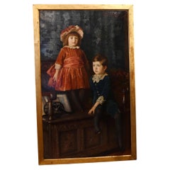Victorian Oil Painting Portrait Signed FS Beaumont 1887 RA Lettice and Randolph
