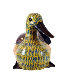 Pair Chinese Cloisonne Ducks Qianlong Bird Statue