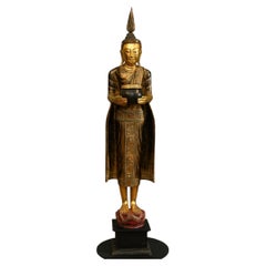 Burmese Standing Buddha Statue Myanmar Buddhist