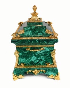 French Malachite Marriage Casket Ormolu Box