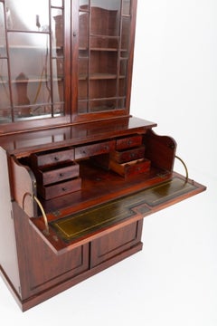 William IV Secretaire Bookcase Cabinet Desk 1830