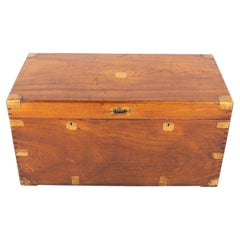 Antique Campaign Trunk Camphor Wood Military Chest 1880