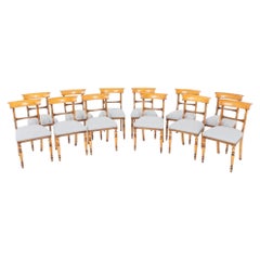 Regency Revival Dining Chairs Satin Birch Set 12