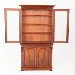 Victorian Library Bookcase Mahogany Cabinet 1860