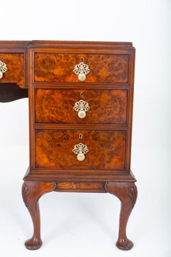Queen Anne Desk Burr Walnut Writing Table