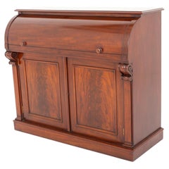 Victorian Cylinder Desk Mahogany Roll Top 1880