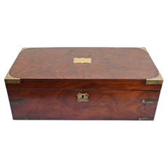 Antique Victorian Mahogany Campaign Writing Slope circa 1850