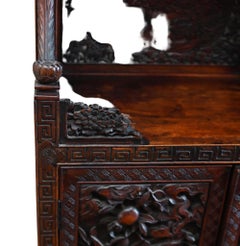 Japanese Carved Display Cabinet Meiji Period Japan 1880