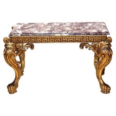 Gilt Italian Console Table Baroque Interiors Breccia Marble