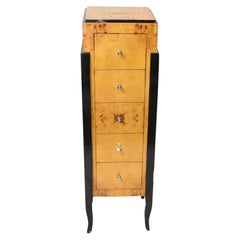 Art Deco Chest Drawers - Ebonized Tall Boy Interiors