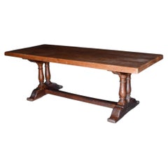 Refectory Dining Table 19th Century Continental Farmhouse Walnut