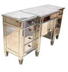 Art Deco Mirrored Desk Breakfront Form