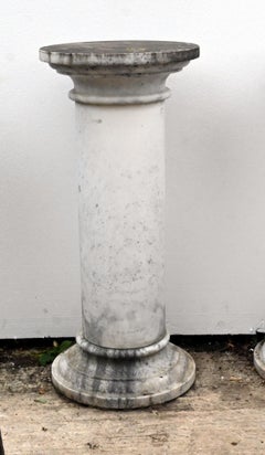 Italian Marble Pedestal Column Garden Stand Neo Classical