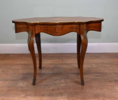 Antique French Desk Louis XV Shaped Writing Table Floral Inlay