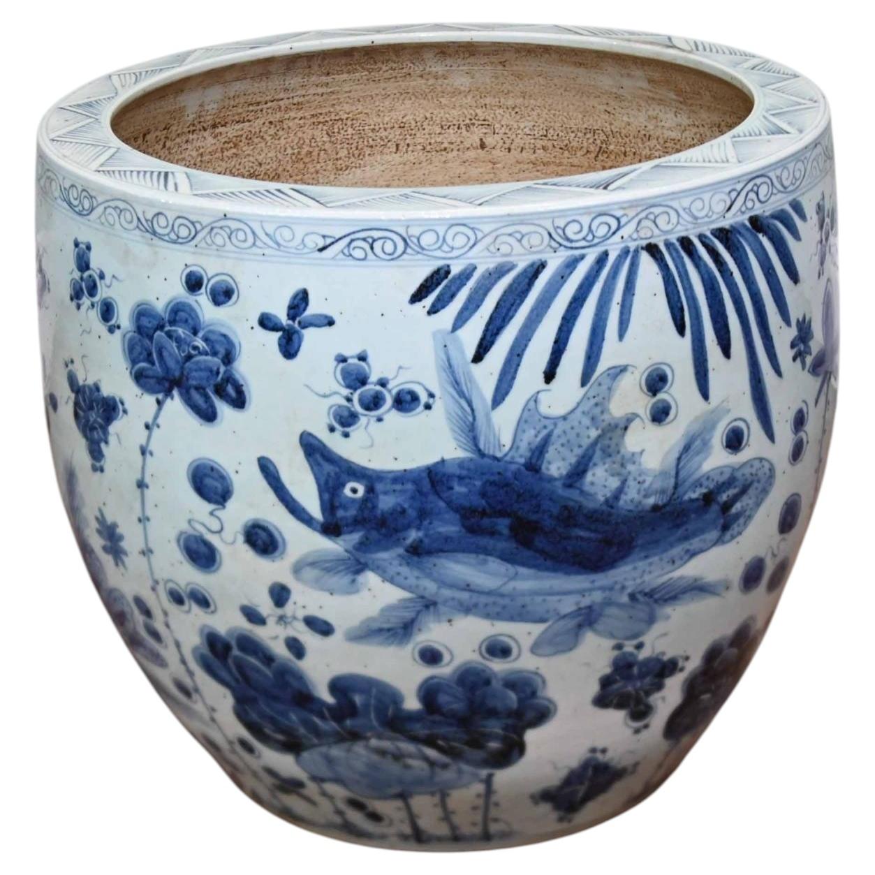 What is blue and white porcelain called?