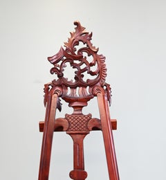 Victorian Easel Gothic Revival Mahogany Artists Stand