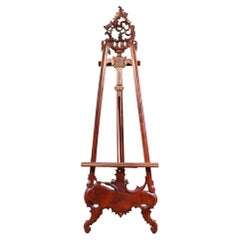 Victorian Easel Gothic Revival Mahogany Artists Stand
