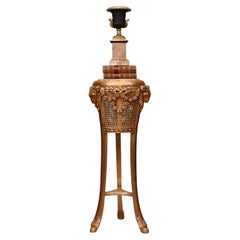 Empire Gilt Pedestal Stand Table - Carved Rams Head