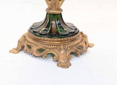 Pair French Vase Empire Cut Glass Amphora Urn