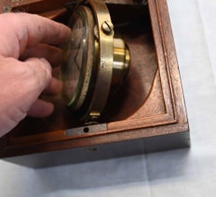 Longines Marine Chronometer Clock in Mahogany Gimbal Box 1920