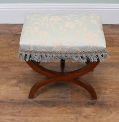 Regency Style Mahogany X Frame Stool