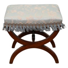 Regency Style Mahogany X Frame Stool