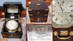 Antique Chronometer Clock J. Sewill Liverpool Marine Royal Navy Box