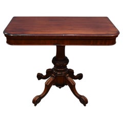 Table de jeu victorienne en acajou avec plateau rabattable, vers 1860