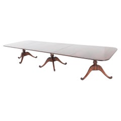 Regency Dining Table Extending Pedestal Mahogany 18 Seater