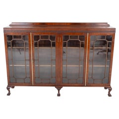 Chippendale-Beistellschrank, Mahagoni-Nachbildung mit Glasfront