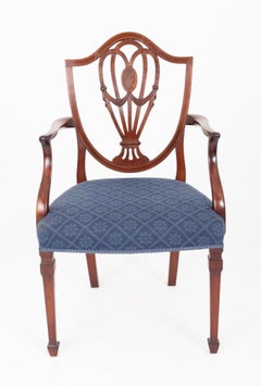 Set 12 Hepplewhite Dining Chairs Mahogany
