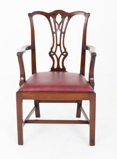 Set 10 Chippendale Dining Chairs Mahogany 1890