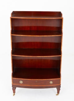 Regency Waterfall Bookcase Mahogany Revival Open Front