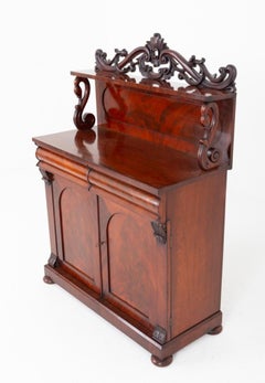 Victorian Chiffonier Flame Mahogany Side Cabinet 1860