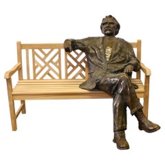 Bronze Albert Einstein Statue Garden Bench Relativity Sculpture
