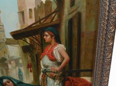 German Oil Painting Arab Casbah Female Portrait Porcelain Plaque KPM