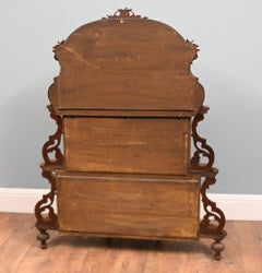 Victorian Whatnot Bookshelf Walnut Mirrored Etagere 1860