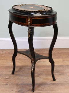 Antique French Planter Side Table Amboyna Inlay Jardiniere