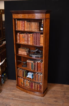 Pair Regency Open Bookcases in Walnut Open Front Bookcase Bespoke