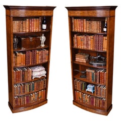 Pair Regency Open Bookcases in Walnut Open Front Bookcase Bespoke