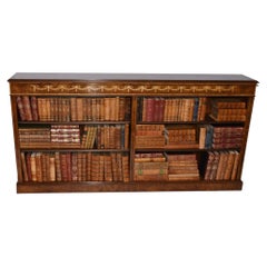 Libreria aperta in noce, librerie con intarsi in stile Regency, interni per studi