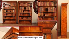 Paire de bibliothèques victoriennes en noyer – Bibliothèque ouverte